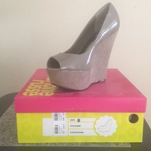 Brand New in Box Charlotte Russe Peeptoe Wedges